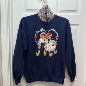 Vintage Navy Blue Bear Sweater